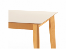 Mesa de Jantar Arezzo - 1,35x0,90 - Retangular Laqueada com Vidro Off White - Madeira Decor