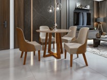 Sala de Jantar Madeira Maciça com 8 Cadeiras 2,20x1,10m - Florença